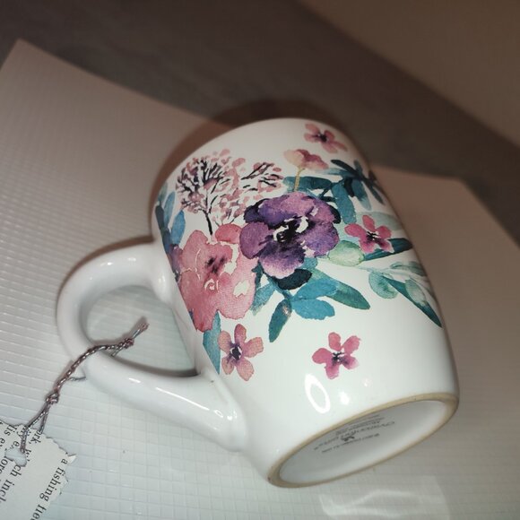 Be Joyful in Hope Floral Mug Flowers Coffee Mug Ceramic Purple Pink academia - Picture 5 of 7